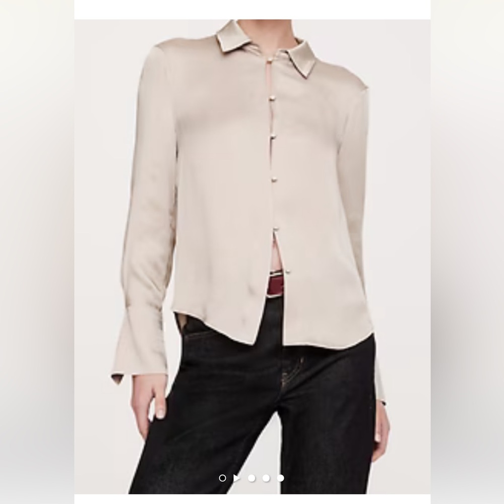 Chic Banana Republic Beige Button-Down Women's Shirt NWT